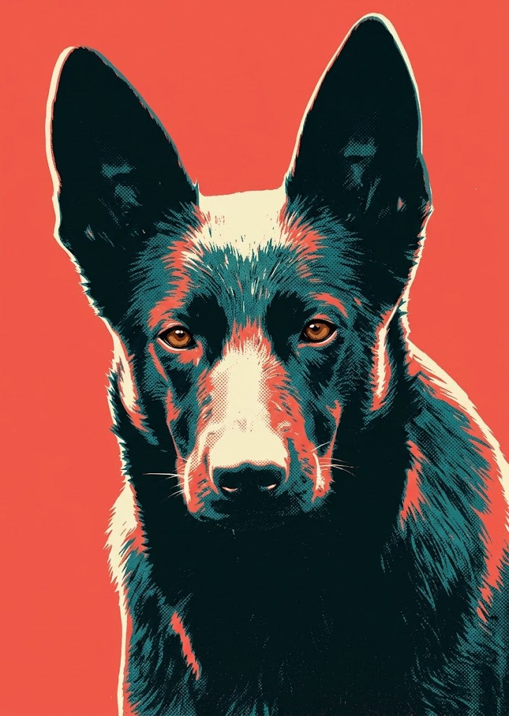 Portrait Berger allemand, style Pop Art